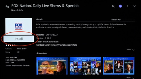 How do I watch FOX Nation on LG Smart TV