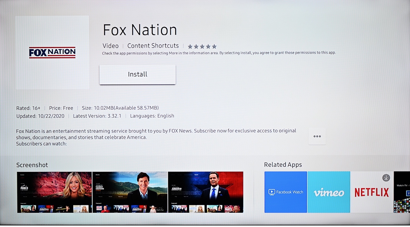 How do i watch fox nation on hot sale my tv