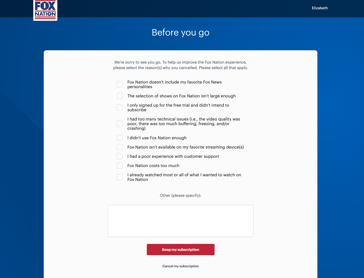 Fox nation best sale free trial